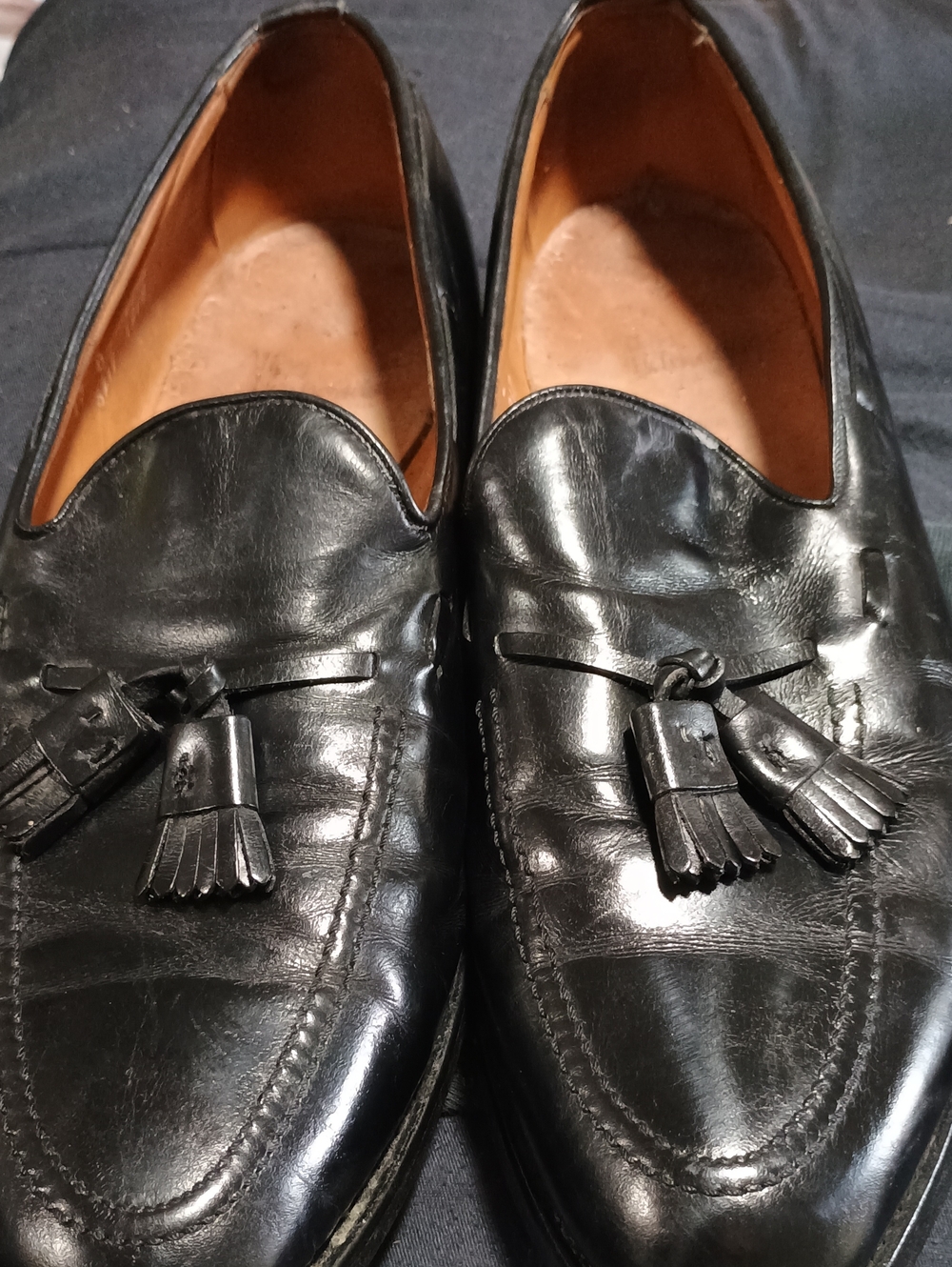 Allen Edmonds Black Leather Tassel Loafers (249) 13B
